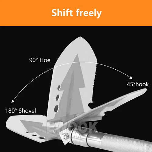 Camping Shovel Folding Outdoor Survival Tools Multifunction Hiking Military - Picture 10 of 15