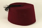 1960's Vintage Red FEZ Embroidered Ottoman Hat With Tassle