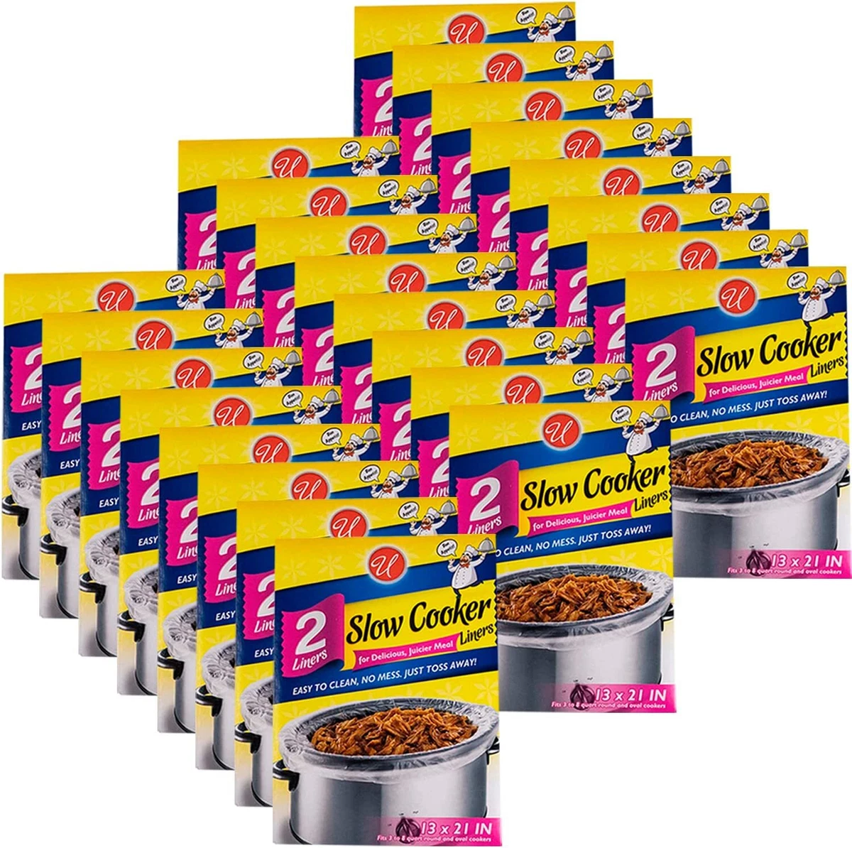 Crockpot Slow Cooker Liner 30 Count,Large Size 13 x 21 Inch, Fits 3 to 8.5  Quarts CrockPot Liners