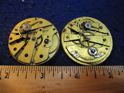 lot of 2 Lepine typ key wind pocket watch movements