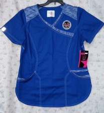 Womens Scrubstar Active Top Size Small Blue New with Tag