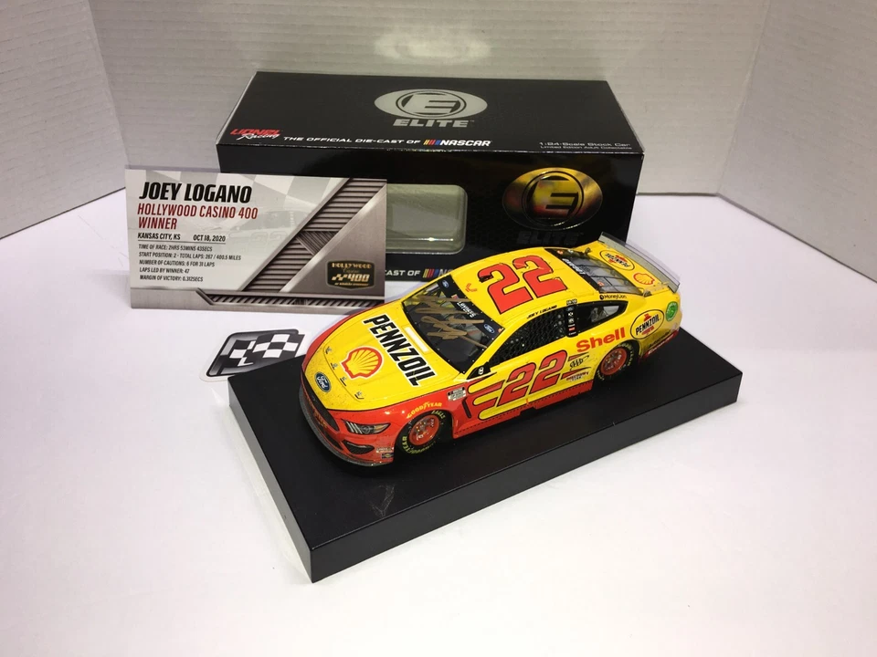 JOEY LOGANO AUTOGRAPHED DIECAST 2020 #22 PENNZOIL KANSAS WIN 1/24 RCCA ELITE - Image 3 of 4