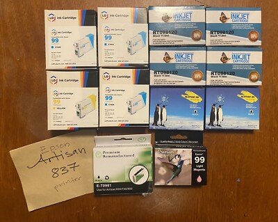 NEW Ink Cartridges - EPSON Artisan 837 Printer - 12 Cartridges