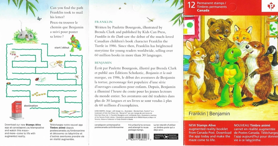 CANADA -Children’s Literature: Franklin the Turtle Stamp 2012 - Image 2 of 2