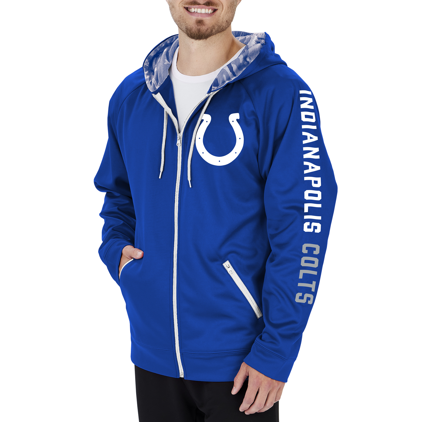 Камуфляжная толстовка Zubaz Mens NFL Indianapolis Colts с полной застежкой-молнией