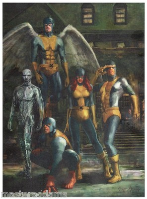 The X-MEN Original Team Painted PIN UP PRINT Marvel | eBay