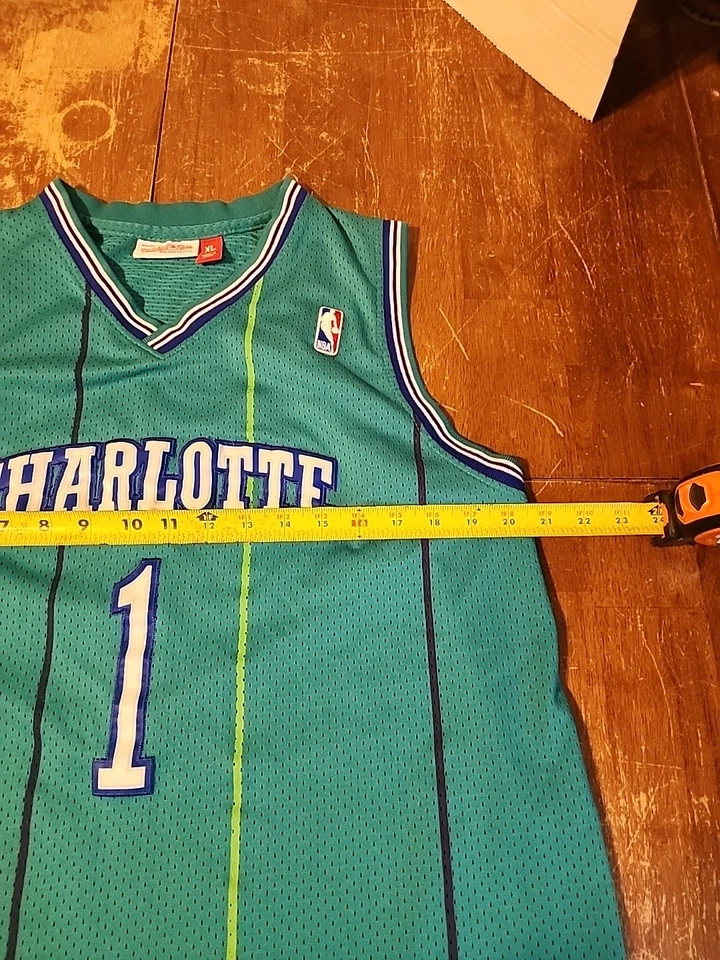 Muggsy Bogues #1 Charlotte Hornets NBA Extra Large Adidas Teal Mens Hardwood EUC - Image 3 of 4