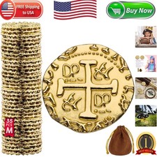 Authentic Gold Pirate Doubloons - 35 Metal Coins for Treasure Hunts  Parties