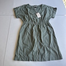 Universal Threads Thread Zip Up Short Sleeve V-Neck SAGE Dress Size M NEW w TAG