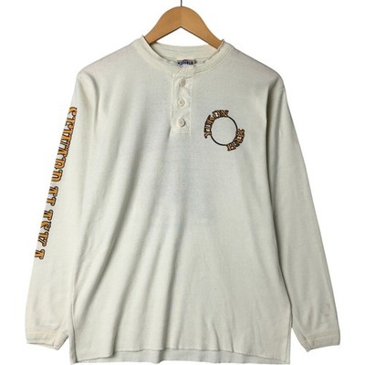 Vintage 90'S Buffalo Henley-neck thermal long-sleeved T