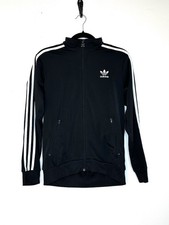 Adidas Youth Track Jacket 13-14YL Black Original 3 Stripes Zipper Logo