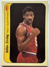 1986 Fleer Julius Erving 76ers Sticker #5 Vintage NBA Dr J – RAW