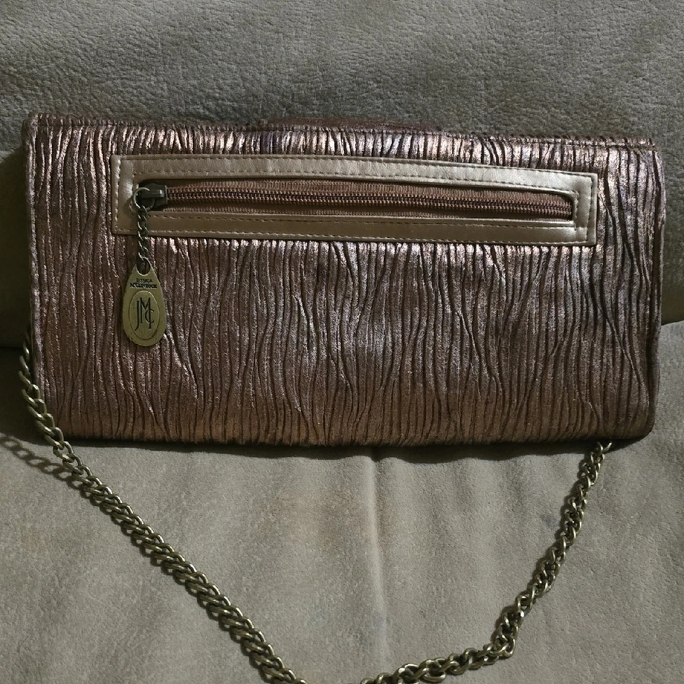 Винтажная элегантная бронзовая сумка-клатч с цепочкой Jessica McClintock. - Изображение 3 из 4
