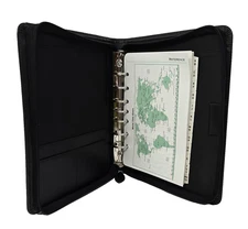 Day Timer Planner 7 Ring Classic Black Zip Binder Organizer Desk Size 10.5 x 8