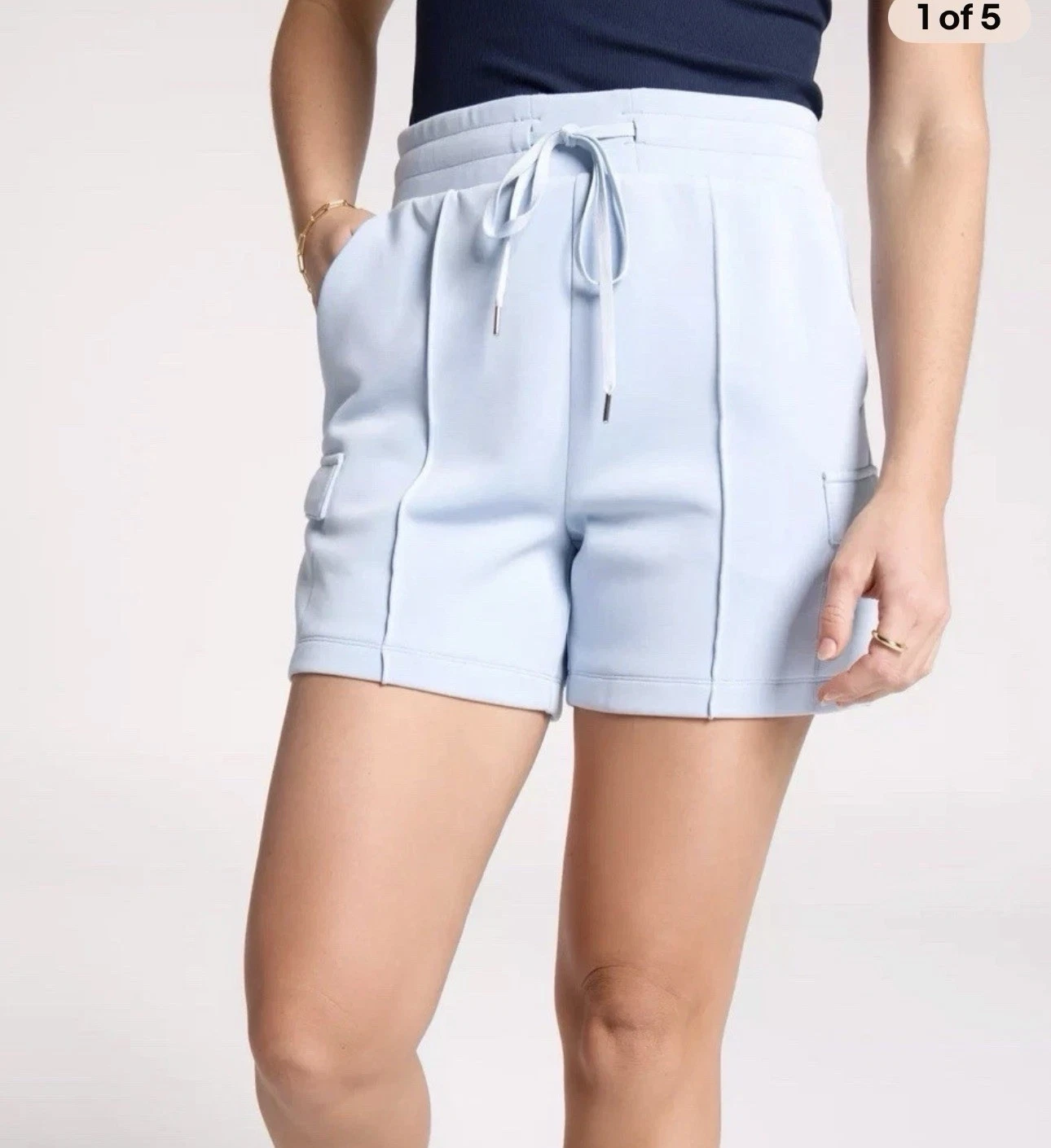 Calia Sandwash Scuba Women's High-Rise Cargo Shorts Size Small Pale Blue Soft