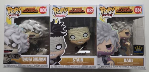 3 FUNKO POP MY HERO ACADEMIA 1830 SHIGARAKI 1832 STAIN 1834 DABI PLUS SPECIALTY