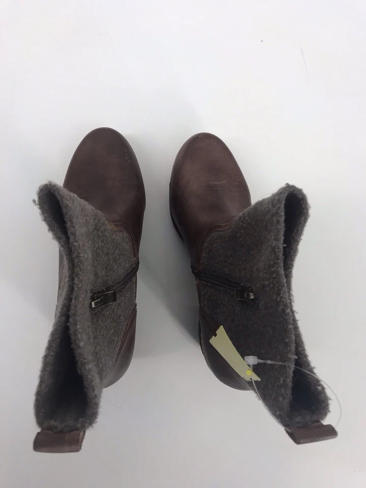 Botines ANTELOPE Medianos Marrón Cuero/Tela Cremallera Mujer Talla 6.5 Foto 3 de 4