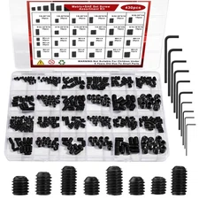 430Pcs Set Screws Assortment Kit 25 Sizes Metric  SAE Set Screw 12.9 Class Al...