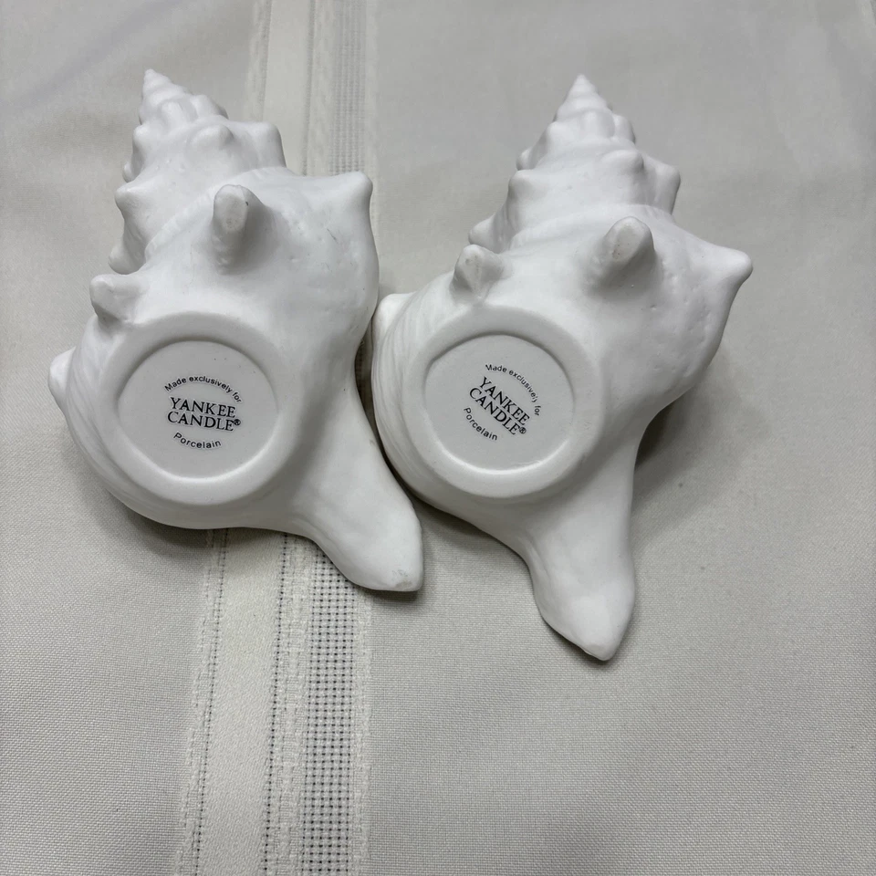 Набор из 2 фарфоровых чайных подсвечников Yankee Candle Seashell Conch Shell - Изображение 2 из 4
