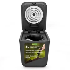 NutriChef Food Waste Bin- 3 Liters Garbage Bin Countertop, Eco-Friendly (Grey)