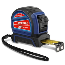WORKPRO 25 FT Auto-Lock Tape Measure Fractions 1/8" 1/32" Accuracy Magnetic Hook