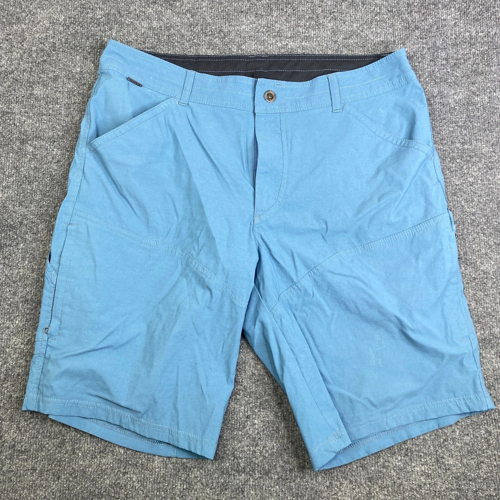 Kuhl Renegade Shorts Mens 36 Light Blue Hiking Outdoor Technical Tufflex Pockets