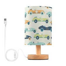 Vintage Racing Cars LED Table Lamp with USB Port Night Light Bedroom Lamps fo...
