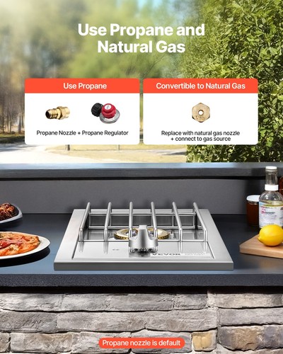 VEVOR Single Grilling Side Burner for Outdoor 15,000BTU Propane & Natural Gas - Picture 3 of 12