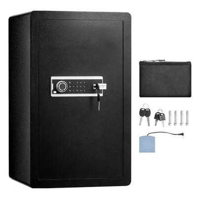 4.0 Cu. Ft. Safe Box, Single Door, Key and Password Lock, Fireproof Bag Key Rack