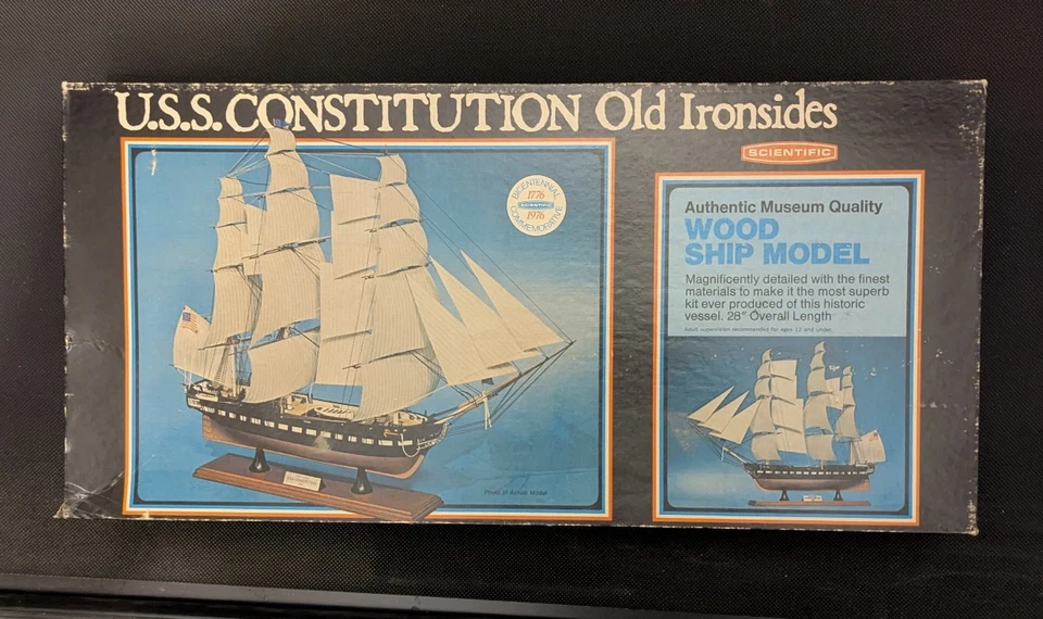 USS Constitution "Old Ironsides" Holzschiffsmodellbausatz, Scientific #300, Vintage