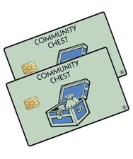 2 Monopoly  Community Chest Credit / Debit Card Skin Stickers