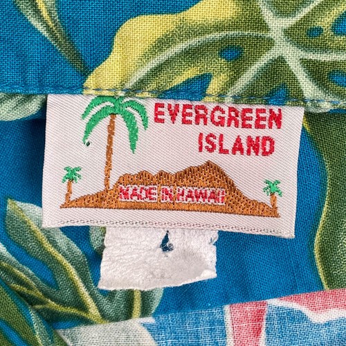 Camicia hawaiana Evergreen Island XL ara pappagalli fiori rossi blu-verde - Foto 4 di 6