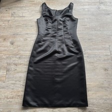 BCBGMaxAzria Dress Medium Black Satin Shiny High End Classy Knee Mini $298