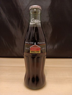Coca-Cola Casey's General Store 25th Anniversary Coke Bottle 1968 - 1993