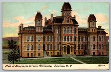 Vintage Hall of Languages Syracuse University Postcard 1909 NY