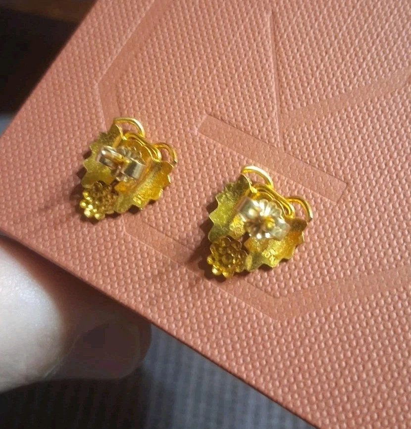 🔥 Vintage Jco Landstrom's 10k 12k Black Hills Gold Earrings Not Scrap 1.5 Grams - Image 3 of 4