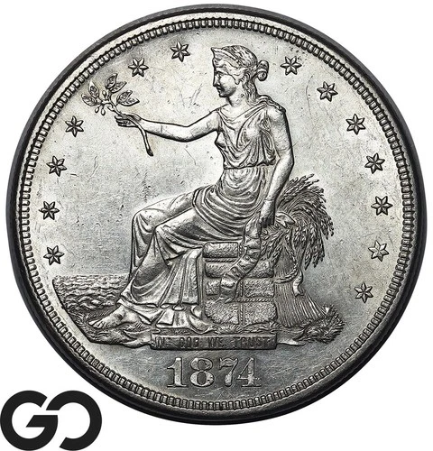1874-CC Trade Dollar, Super Sharp Strike, RARE This Nice Choice BU++ Key Date!