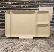 2 Tupperware Almond or Beige 1535-3  Divided Food Trays Dinner Lunch Trays