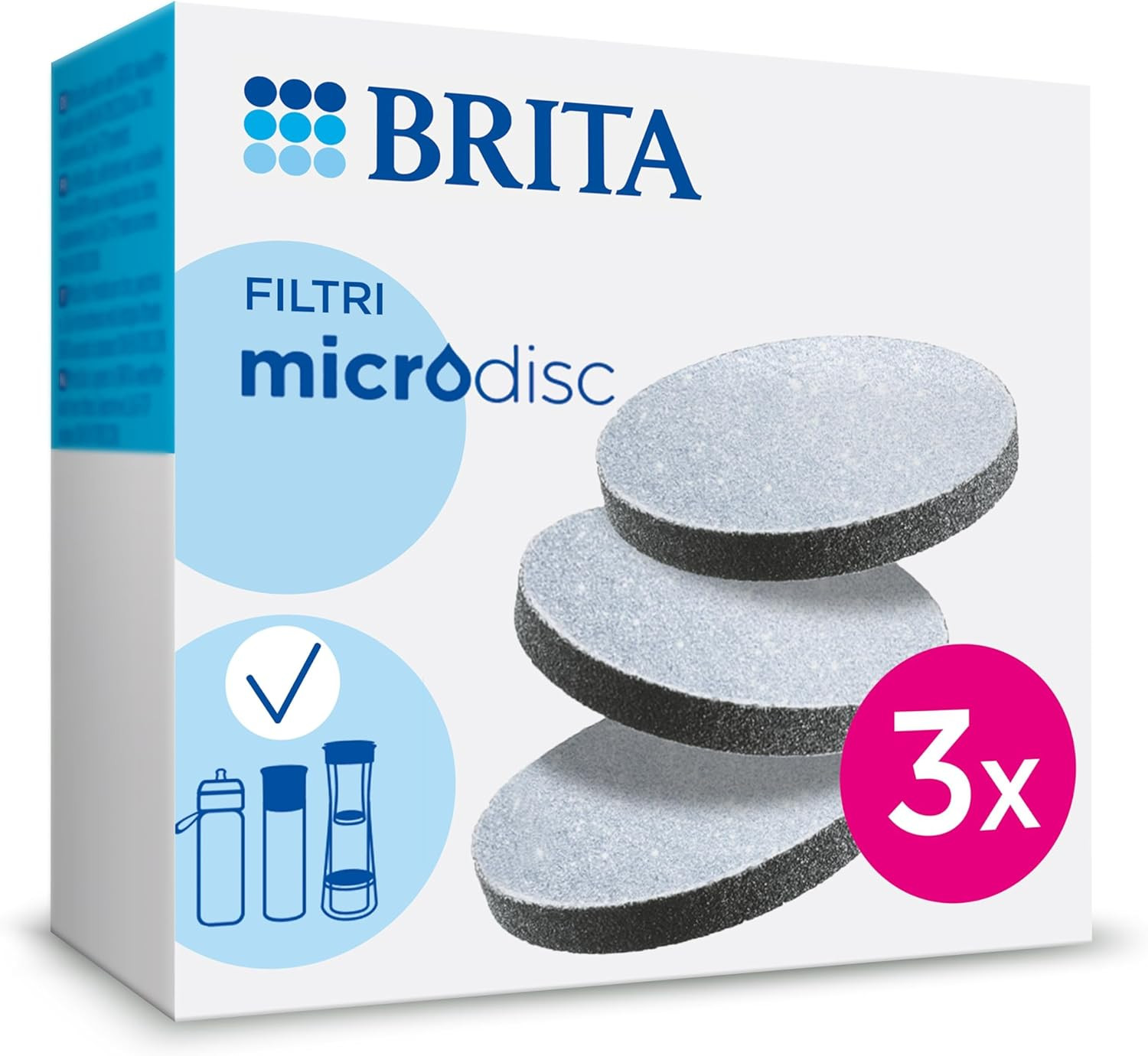 Pack 3 Dischi BRITA Microdisc per Borraccia Active e Fill&Go