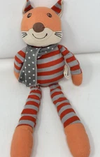 Organic Farm Buddies Frenchy Fox Rattle Plush Baby Toy Orange Cotton Washable