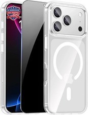 for iPhone 17 Pro Max Case Clear with Privacy Screen Protector