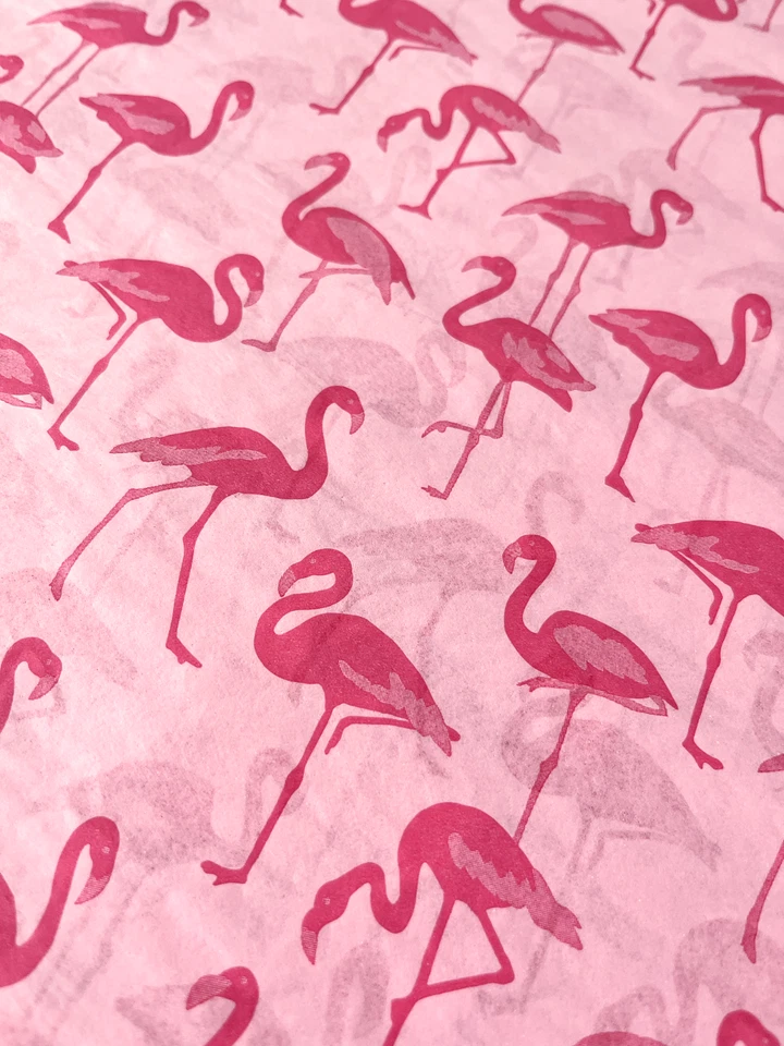 PINK FLAMINGO Design Tissue Paper Sheets Choose Size & Package Amount - Image 2 of 4