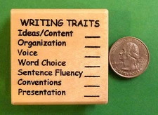 Writing Traits - Regular - Teacher's Writing Rubber Stamp, Wood Mounted