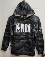 NBA Boys Large 14-16 Black/Gray Camo Hoodie Pullover Basketball Youth Kids