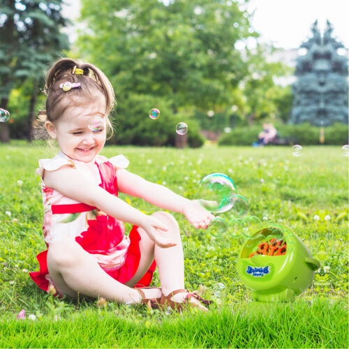 BUBBLE MAKING MACHINE BATTERY OPERATED PORTABLE INDOOR OUTDOOR TOY KID PORTABLE - Picture 3 of 12