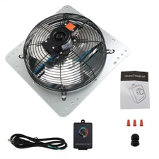 Aluminum 12" Wall Mounted Shutter Exhaust Fan High Speed With Controller 1620RPM