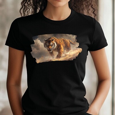 Women Tiger Anime Style Print Cotton T-Shirt Size XS to 3XL