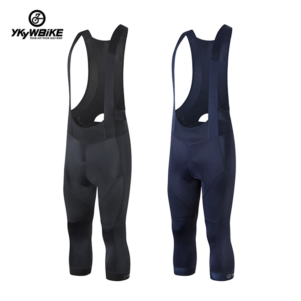YKYWBIKE Men's 3/4 Cycling Bib Shorts Racing Tights Road Pro Bike Bicycle Pants - Image 2 of 4