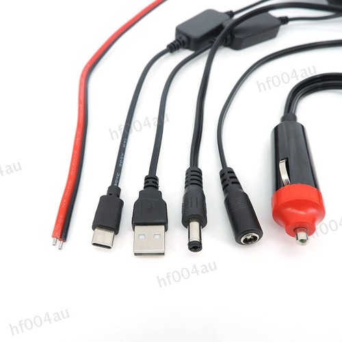 12v DC car Cigarette Lighter male female to DC 5.5x2.1 USB type C 5v adapter - Picture 4 of 14