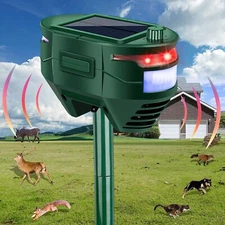 1Pack Animal Repeller Ultrasonic Solar Power Outdoor Pest Cat Mice Deer Sensor